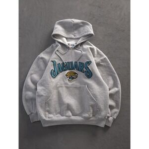 Vintage 90s Jacksonville Jaguars Majestic Grey Heavyweight Hoodie Sweatshirt L